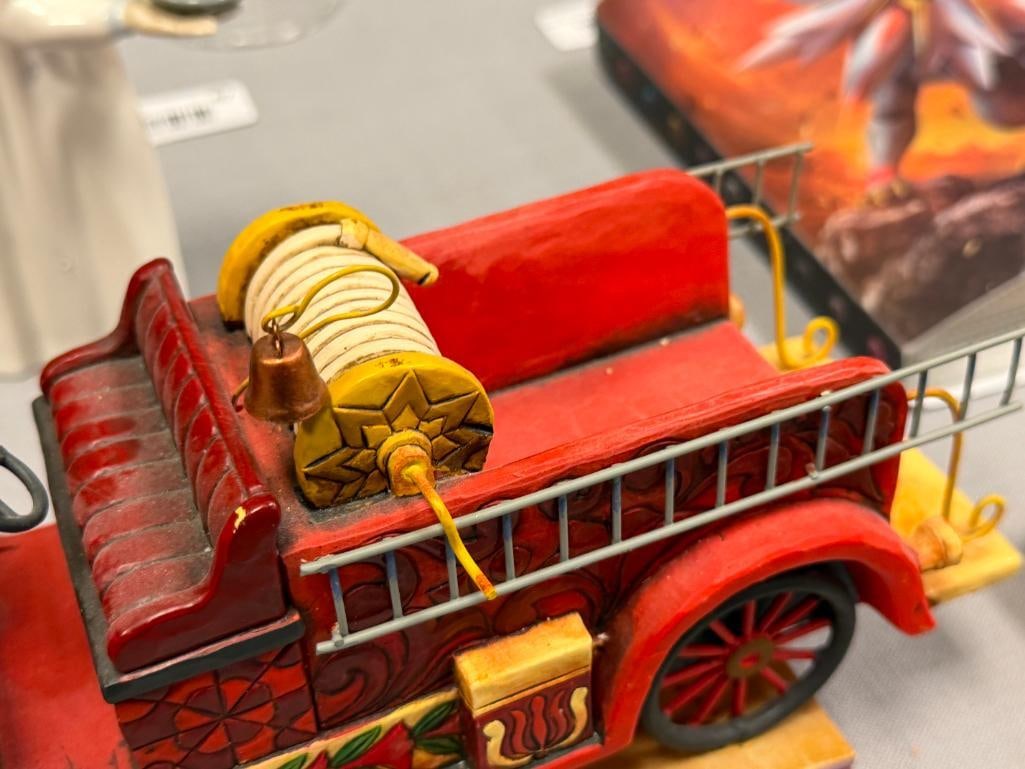 JIM SHORE BY ENESCO WHIMSICAL FIGURINE OF A FIRE TRUCK READY TO ROLL NO. 4009603 - 4