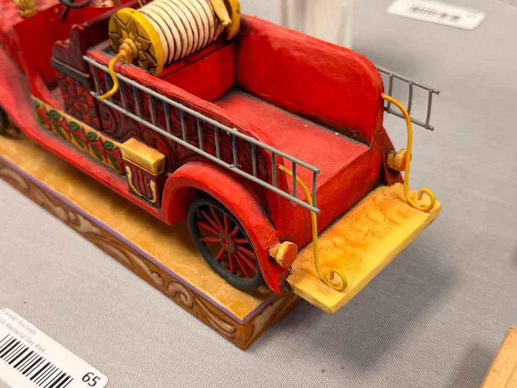 JIM SHORE BY ENESCO WHIMSICAL FIGURINE OF A FIRE TRUCK READY TO ROLL NO. 4009603 - 5