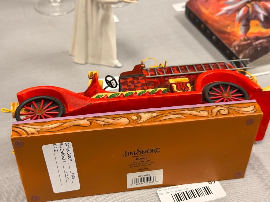 JIM SHORE BY ENESCO WHIMSICAL FIGURINE OF A FIRE TRUCK READY TO ROLL NO. 4009603 - 7
