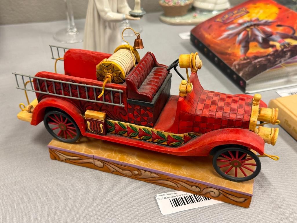 JIM SHORE BY ENESCO WHIMSICAL FIGURINE OF A FIRE TRUCK READY TO ROLL NO. 4009603 - 9