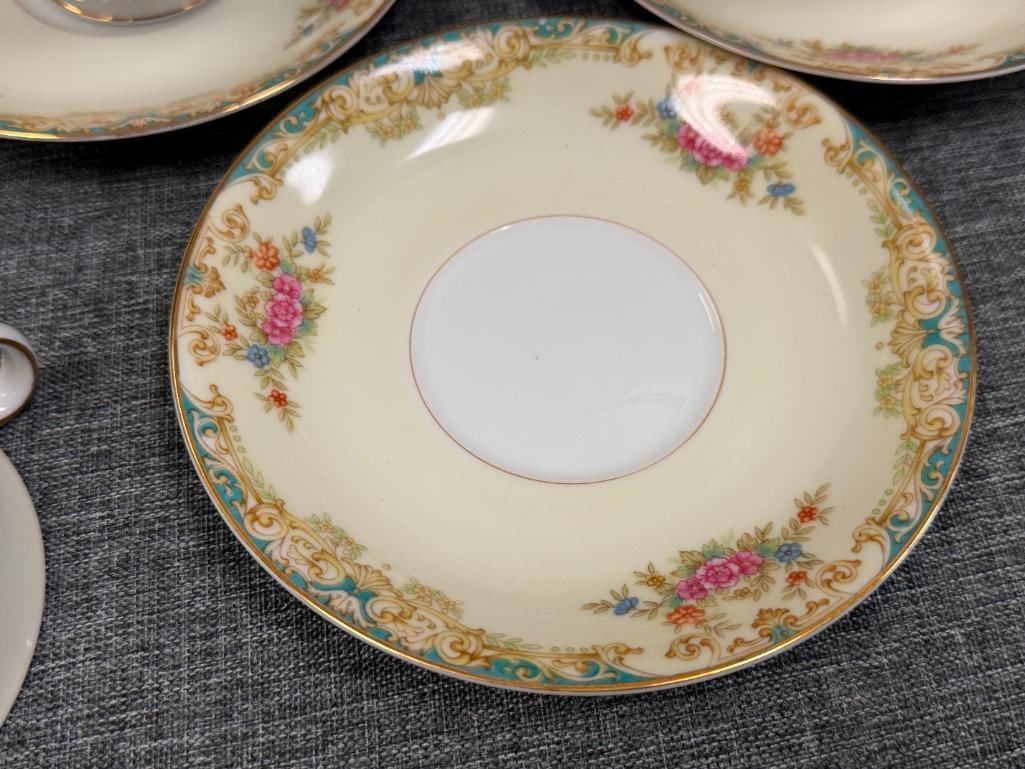 NORITAKE ALVIN TEA CUPS AND SAUCERS SET OF FIVE MADE IN OCCUPIED JAPAN DISCONTINUED - 6
