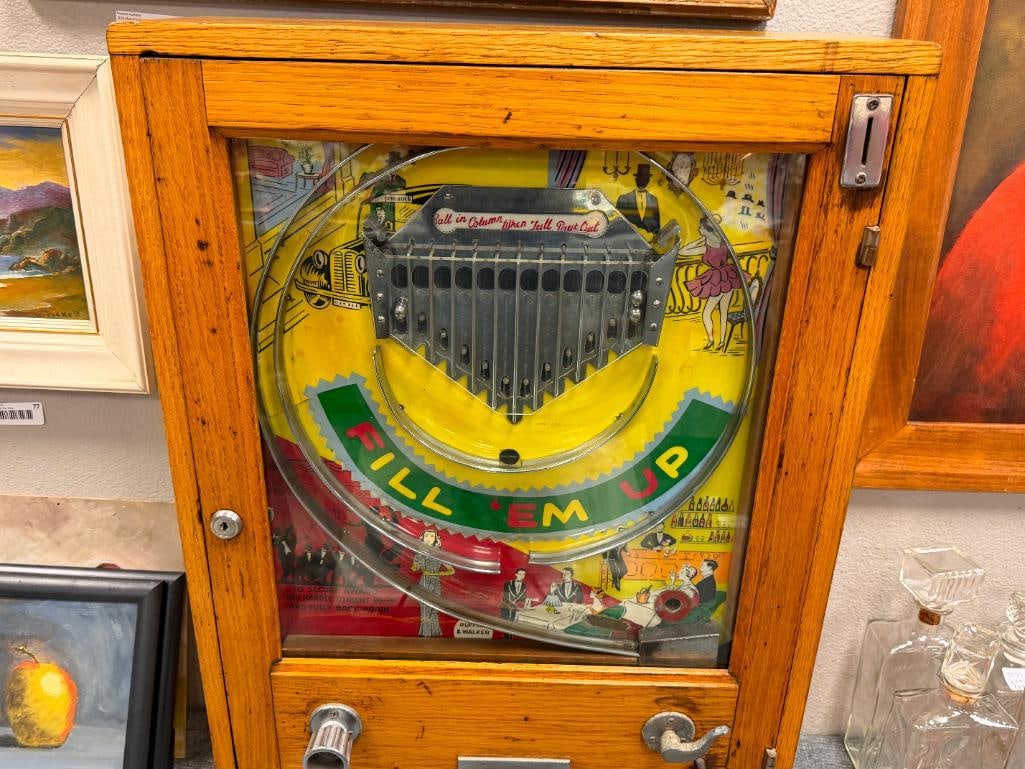 VINTAGE RUFFLER & WALKER FILL EM UP ALLWIN ARCADE / AMUSEMENT GAME CIRCA 1950'S - 2