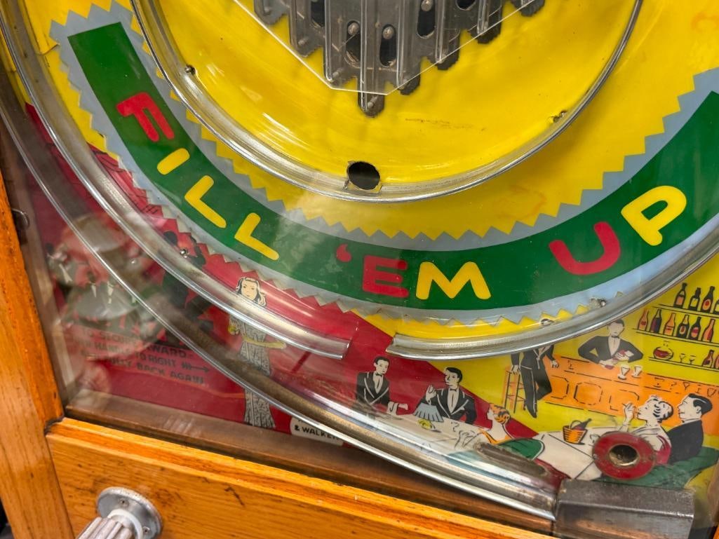 VINTAGE RUFFLER & WALKER FILL EM UP ALLWIN ARCADE / AMUSEMENT GAME CIRCA 1950'S - 5