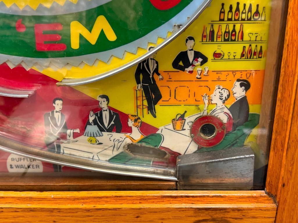 VINTAGE RUFFLER & WALKER FILL EM UP ALLWIN ARCADE / AMUSEMENT GAME CIRCA 1950'S - 6