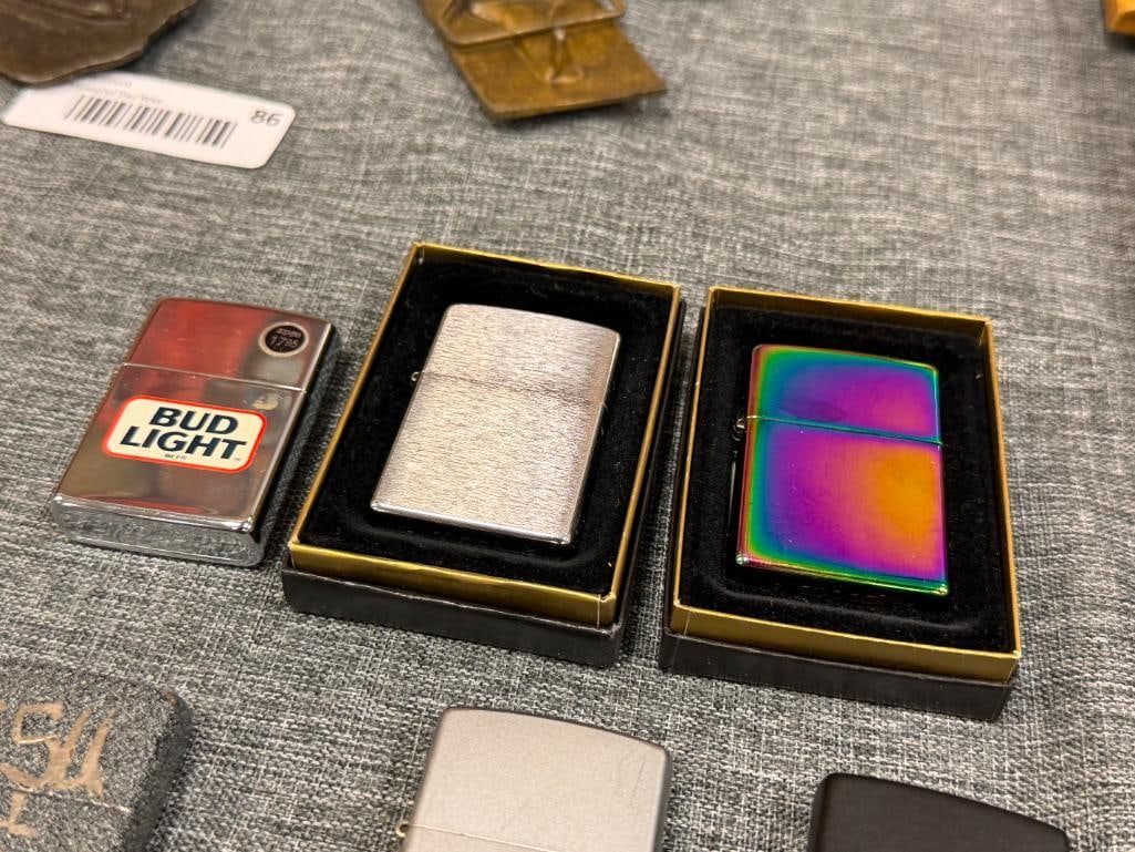 SIX ZIPPO LIGHTERS INCLUDES CHEVROLET LIGHTER, BUD LIGHT, NEW YORK, CAMELEON, AND BLANK LIGHTER - 4
