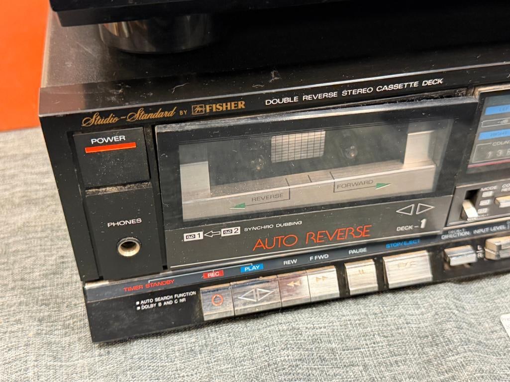 PIONEER COMPACT DISC PLAYER PD-F407 AND FISHER DOUBLE REVERSE CASSETTE DECK CR-W95 - 4
