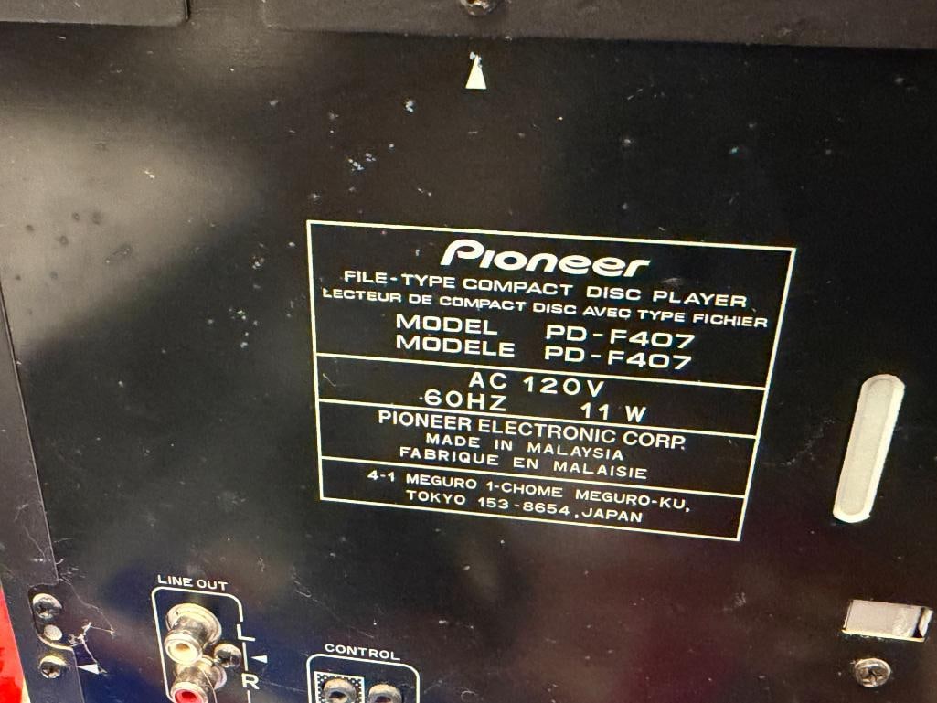 PIONEER COMPACT DISC PLAYER PD-F407 AND FISHER DOUBLE REVERSE CASSETTE DECK CR-W95 - 7