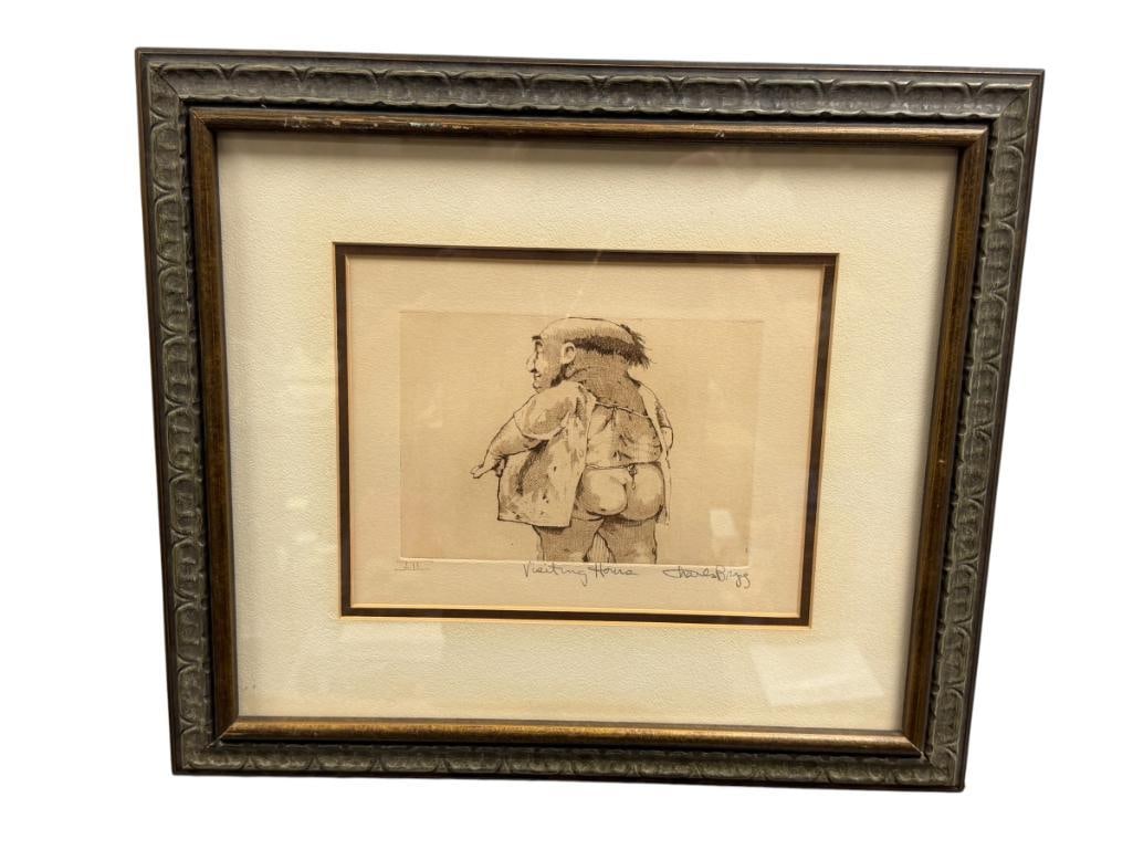 CHARLES BRAGG AMERICAN CARICATURE ARTIST LIMITED EDITION ETCHING TITLED VISITING HOURS (1 of 8)