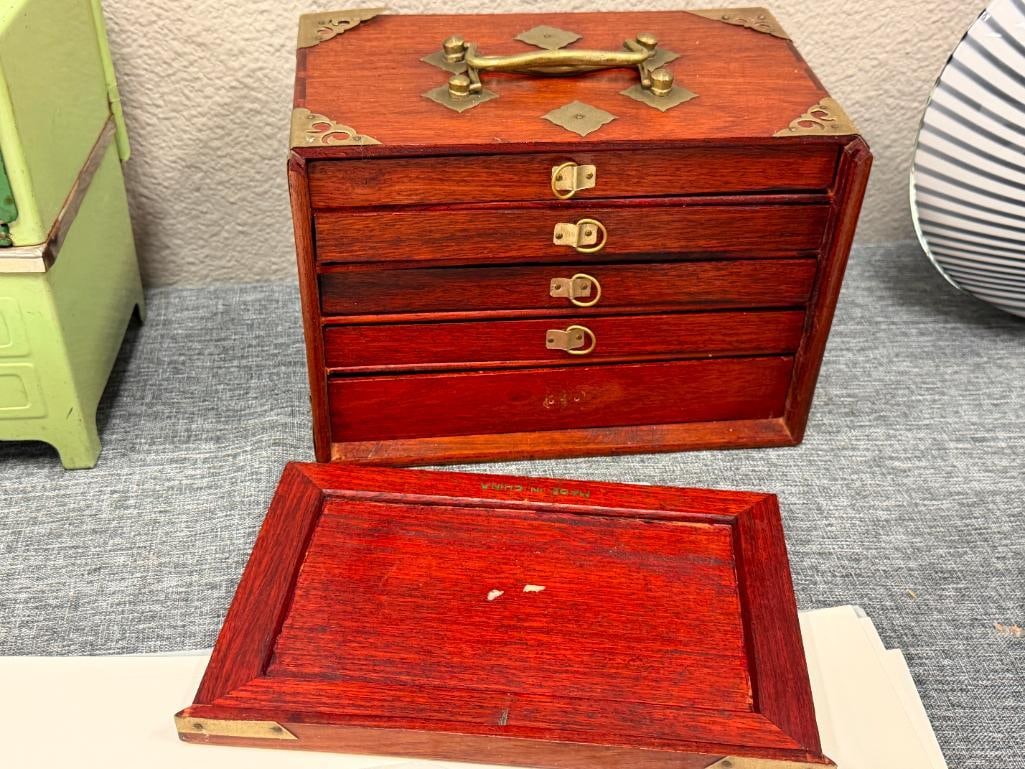 ANTIQUE CHINESE MAHJONG GAME PLAYING SET INCLUDES 144 BONE AND BAMBOO GAME TILES - 3
