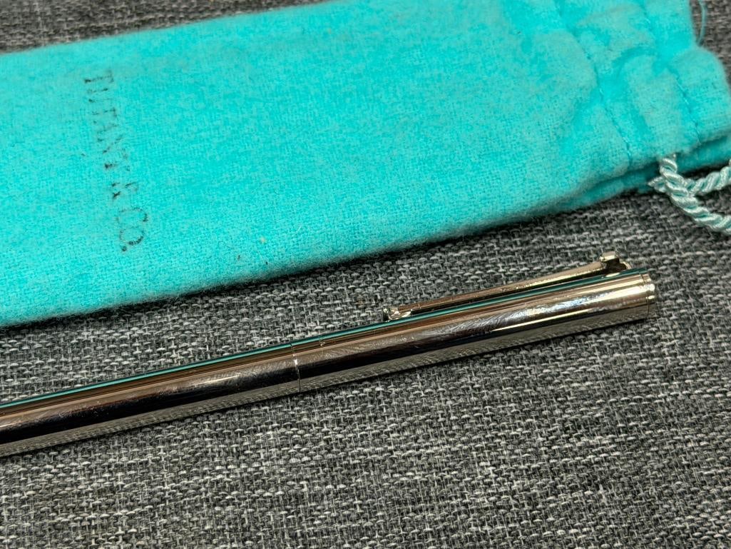 TIFFANY & CO. STAINLESS STEEL T-CLIP BALLPOINT PEN - 2