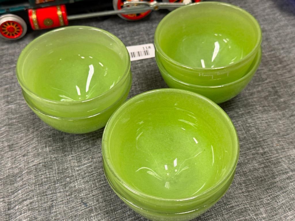 HENRY DEAN MINIMALIST HAND BLOWN ART GLASS INDIVIDUAL BOWLS / FINGER BOWLS - 2