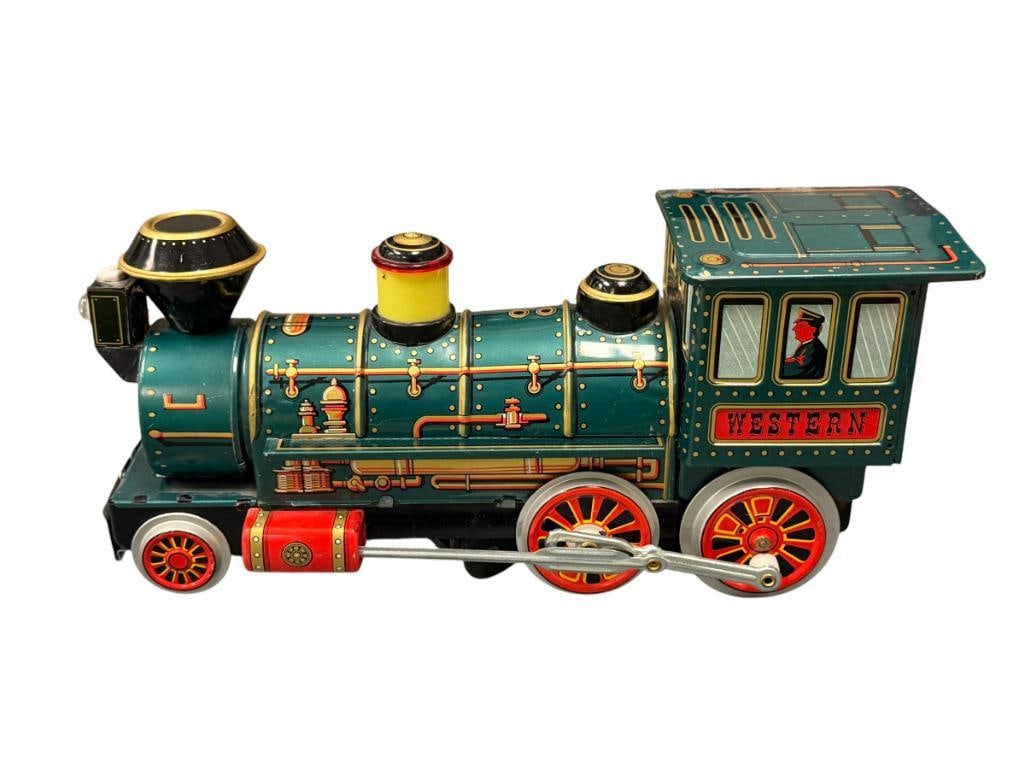 VINTAGE MODERN TOYS JAANESE TIN-LITHO BATTERY OPERATED TOY TRAIN WESTERN SPECIAL CIRCA 1960 (1 of 10)