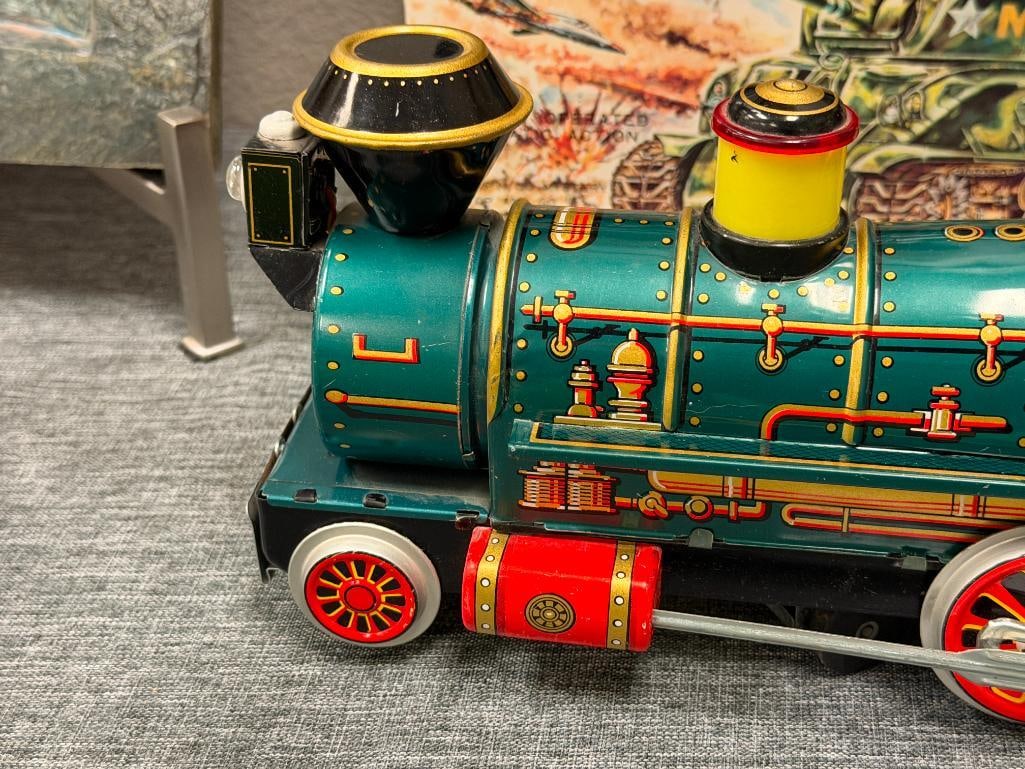 VINTAGE MODERN TOYS JAANESE TIN-LITHO BATTERY OPERATED TOY TRAIN WESTERN SPECIAL CIRCA 1960 - 2