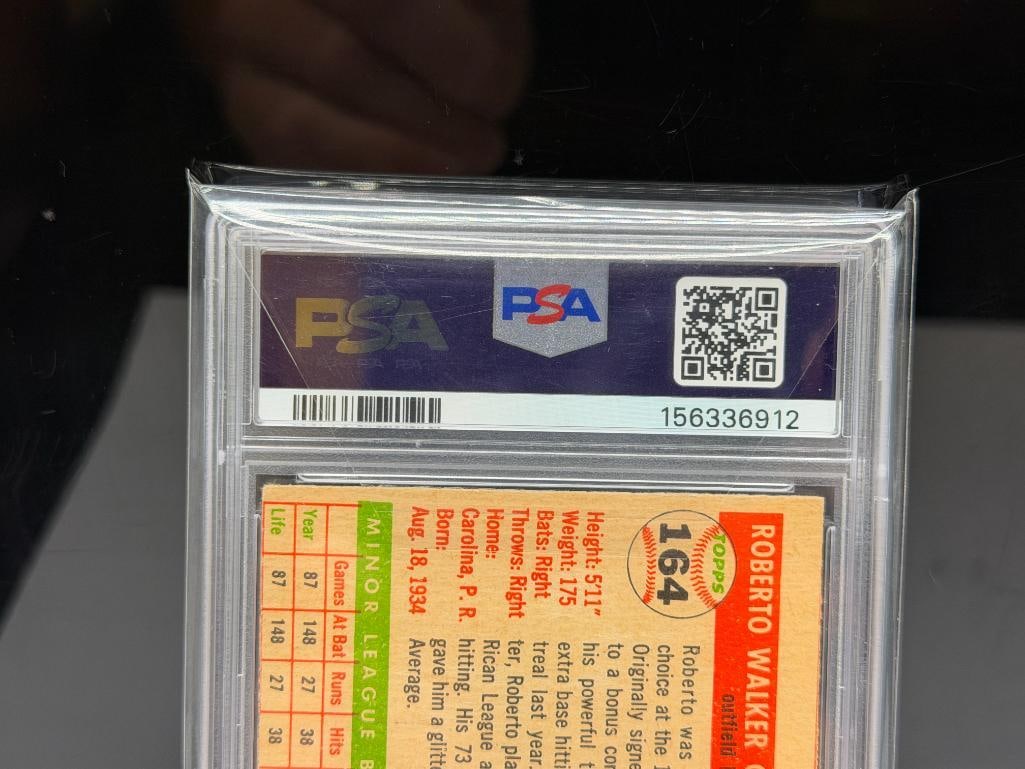 1955 TOPPS #164 ROBERTO CLEMENTE BASEBALL CARD PSA PR 1 (MC) - 10