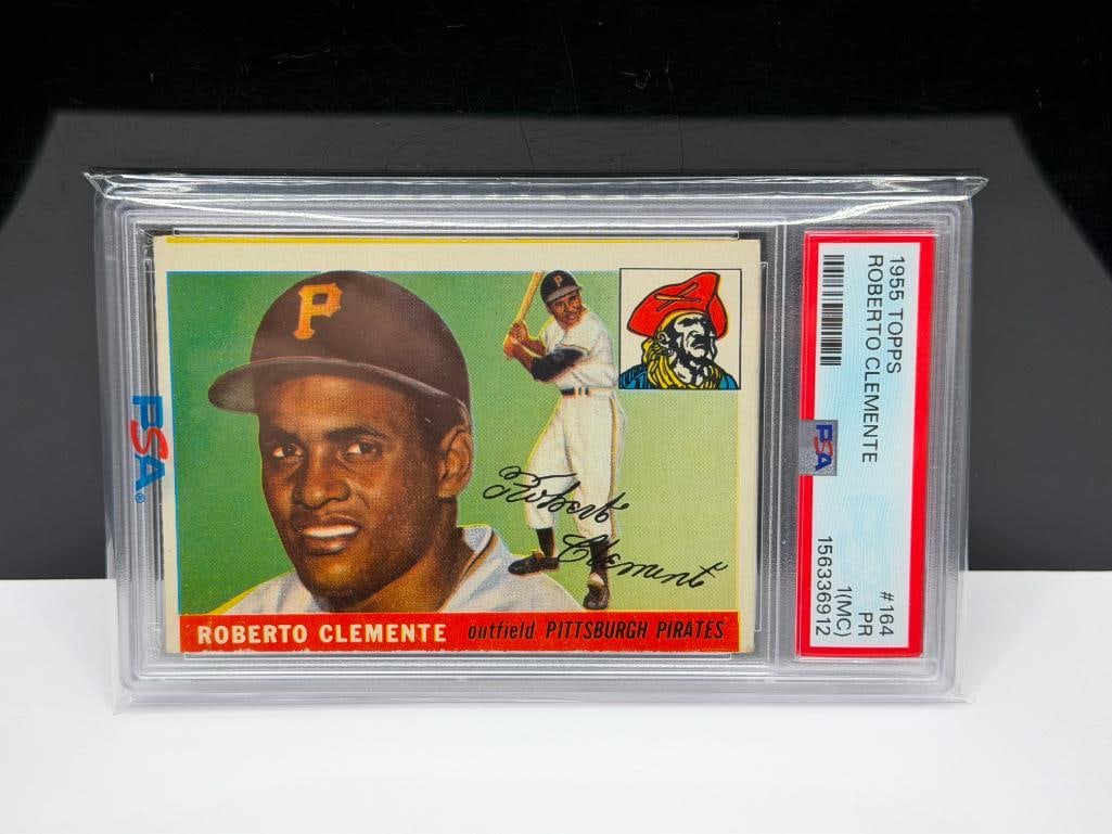 1955 TOPPS #164 ROBERTO CLEMENTE BASEBALL CARD PSA PR 1 (MC) - 2