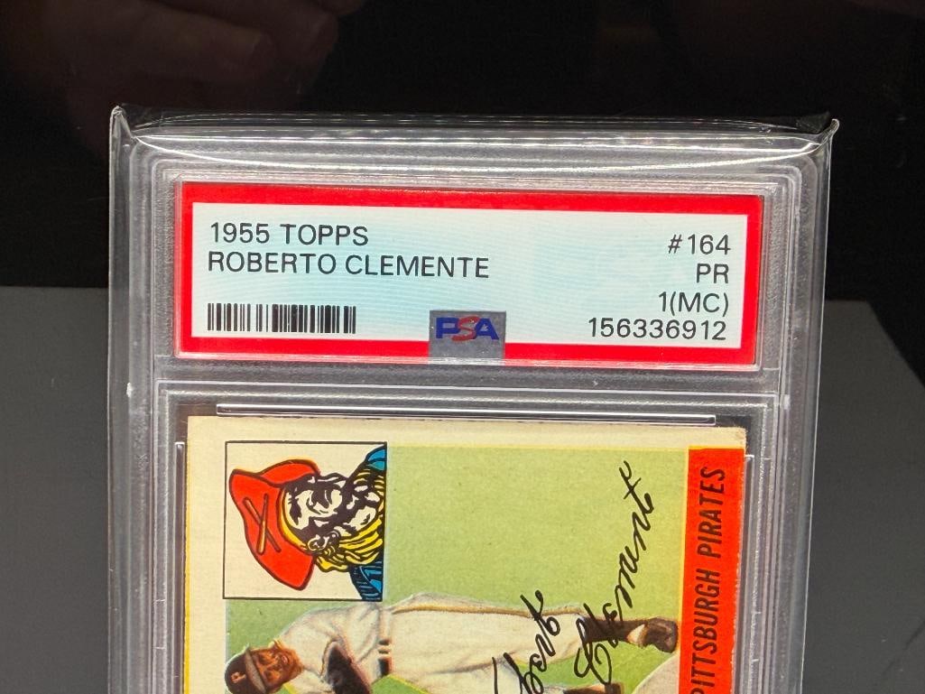 1955 TOPPS #164 ROBERTO CLEMENTE BASEBALL CARD PSA PR 1 (MC) - 6