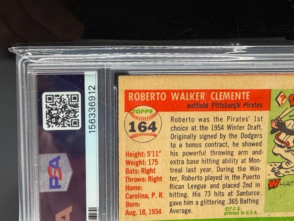 1955 TOPPS #164 ROBERTO CLEMENTE BASEBALL CARD PSA PR 1 (MC) - 9