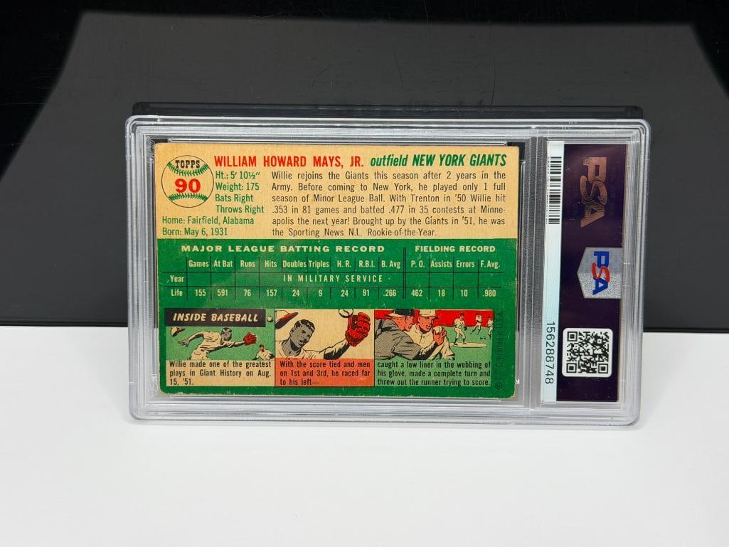 1954 TOPPS #90 WILLIE MAYS BASEBALL CARD PSA GOOD 2 - 6