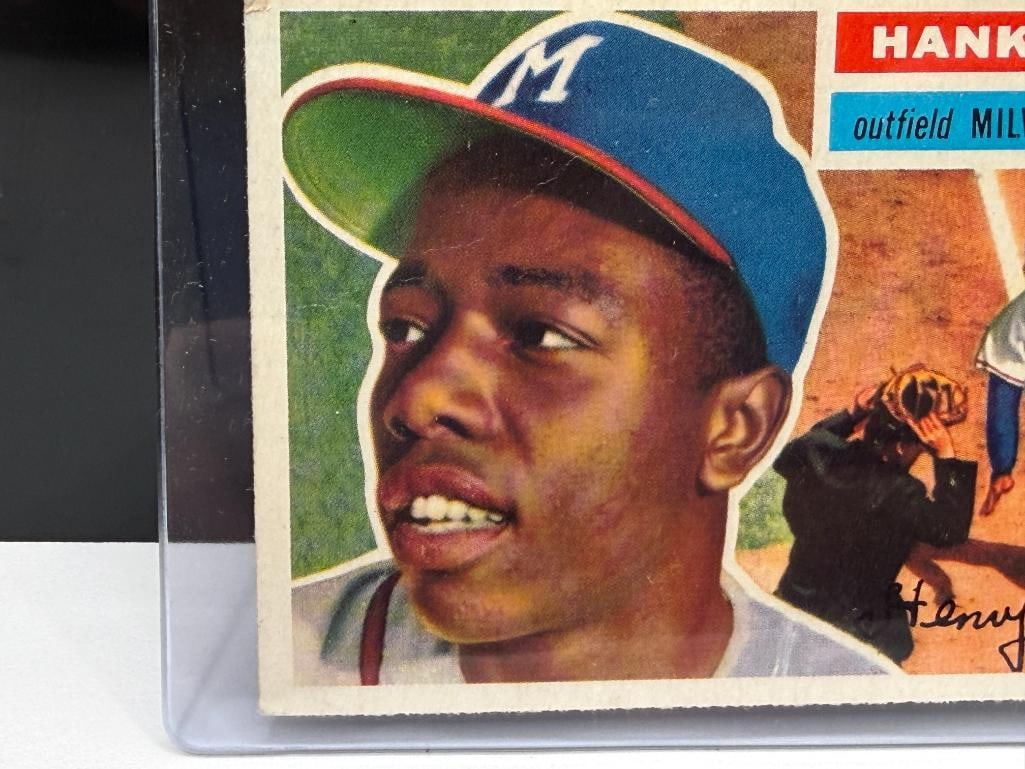 1956 TOPPS #31 HANK AARON BASEBALL CARD - 3