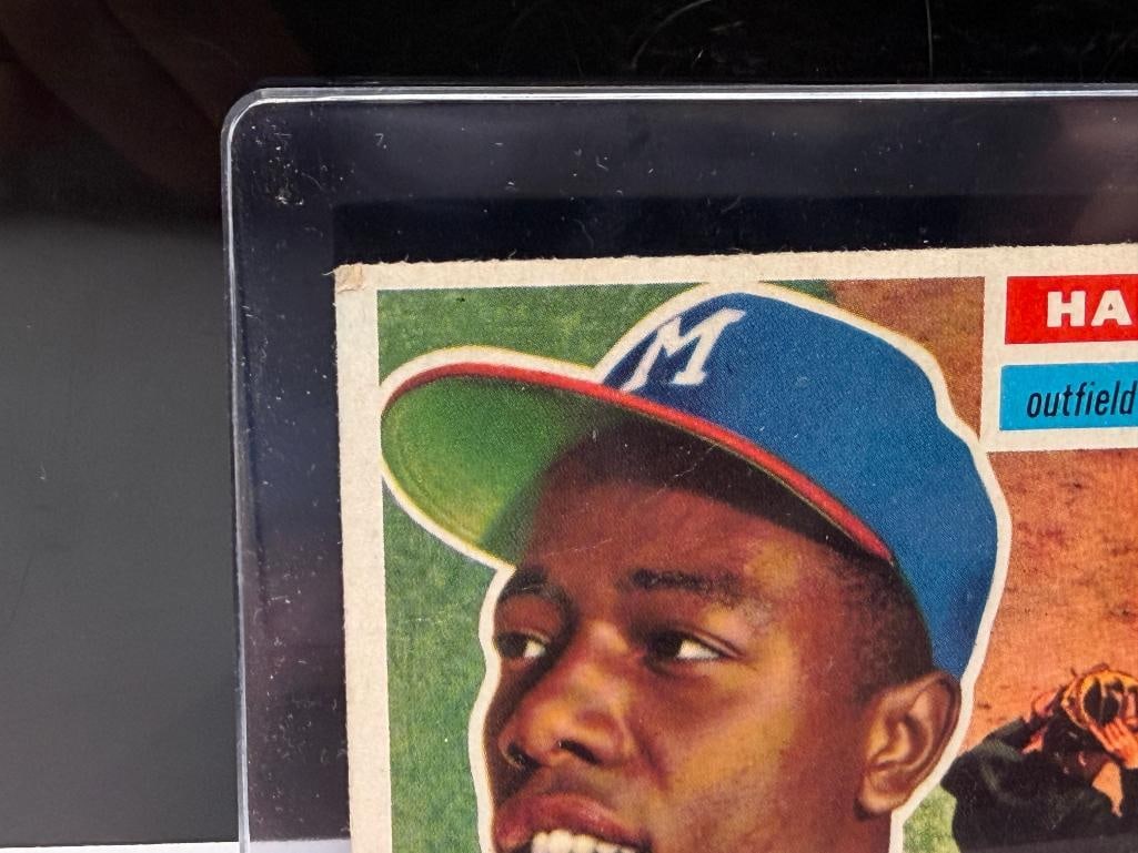1956 TOPPS #31 HANK AARON BASEBALL CARD - 4