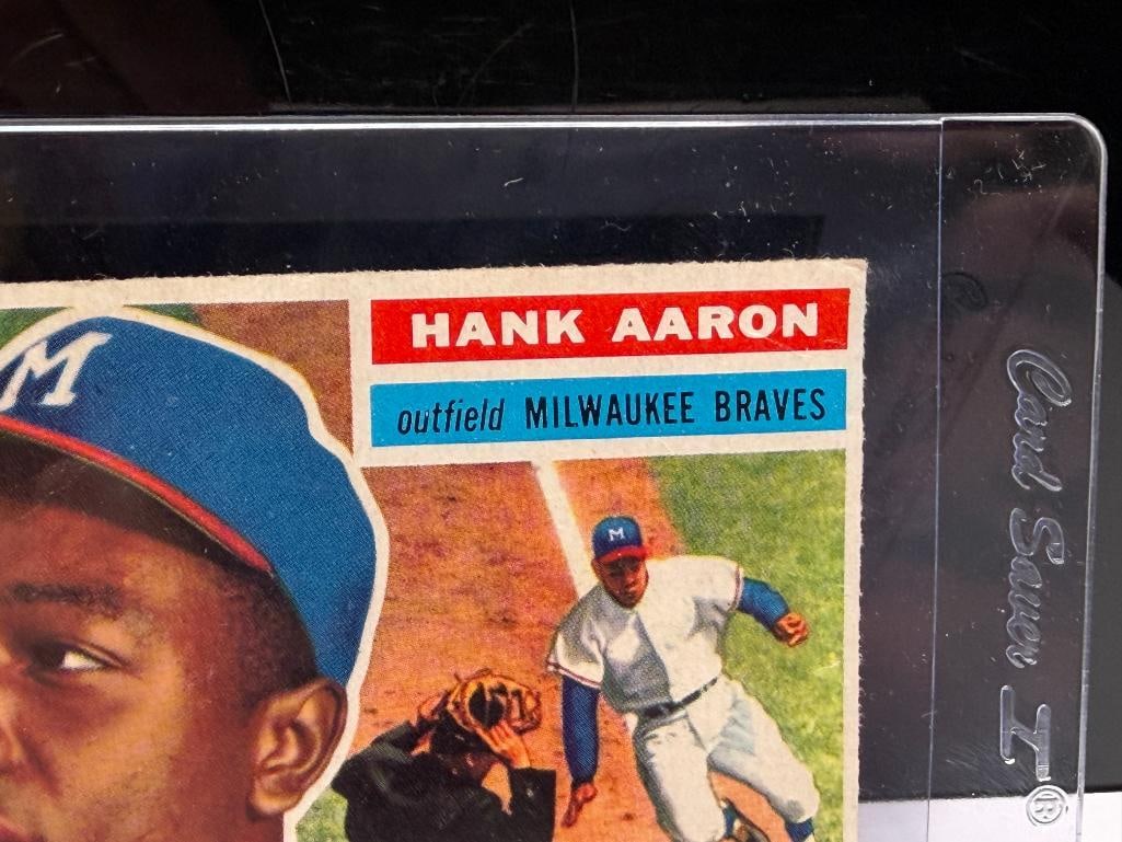 1956 TOPPS #31 HANK AARON BASEBALL CARD - 5