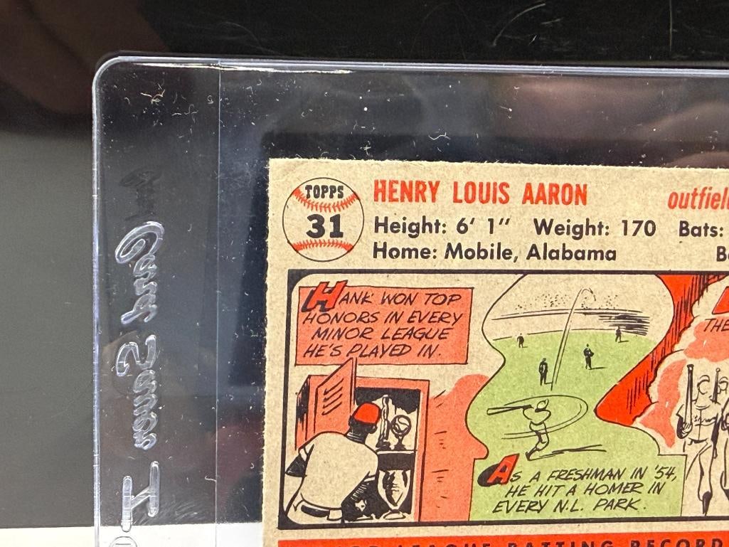 1956 TOPPS #31 HANK AARON BASEBALL CARD - 8
