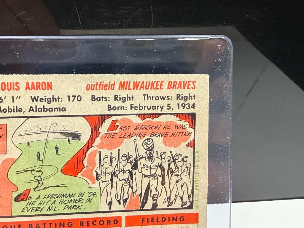 1956 TOPPS #31 HANK AARON BASEBALL CARD - 9