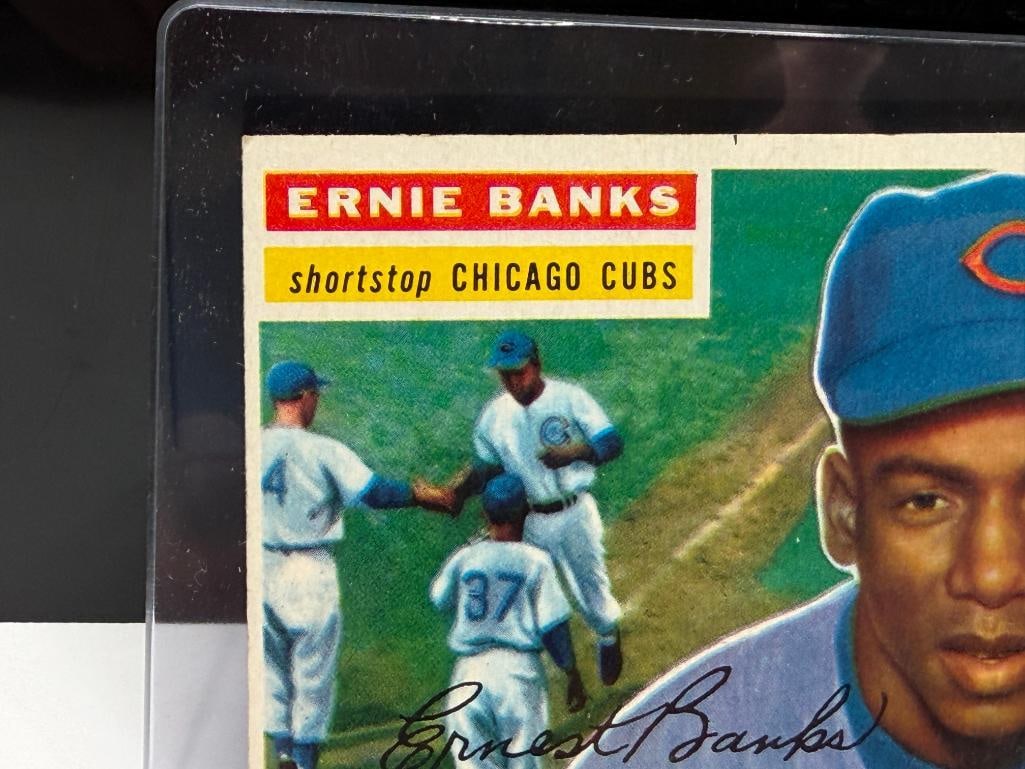 1956 TOPPS #15 ERNIE BANKS BASEBALL CARD - 3
