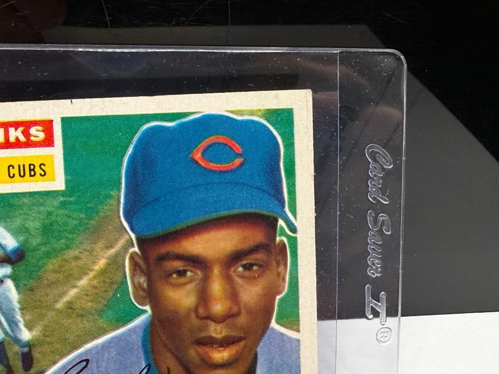1956 TOPPS #15 ERNIE BANKS BASEBALL CARD - 5