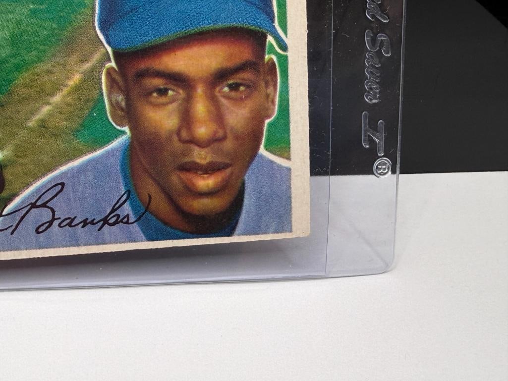 1956 TOPPS #15 ERNIE BANKS BASEBALL CARD - 6
