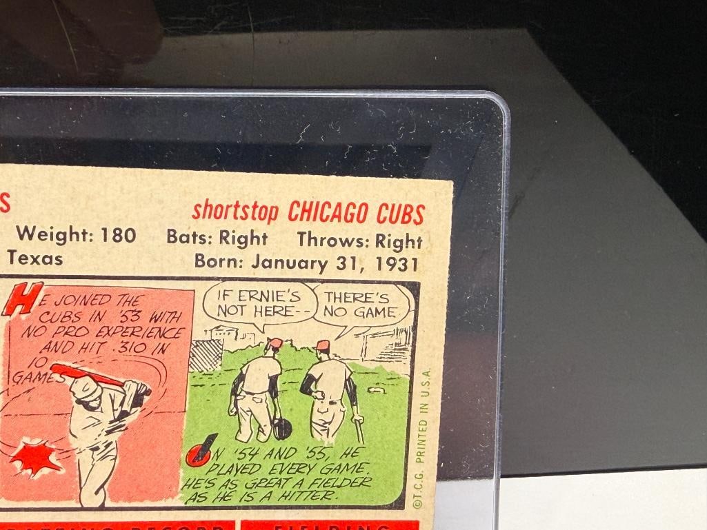 1956 TOPPS #15 ERNIE BANKS BASEBALL CARD - 9