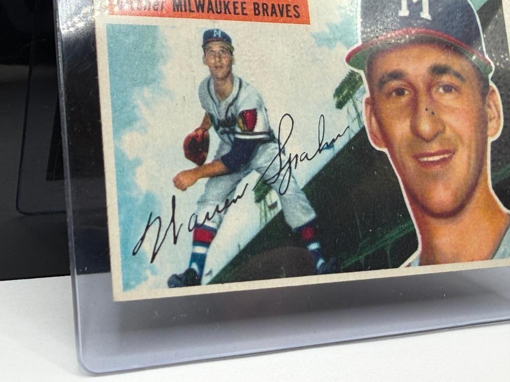 1956 TOPPS #10 WARREN SPAHN BASEBALL CARD - 4