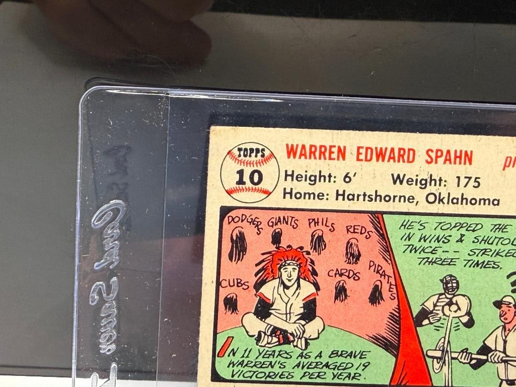 1956 TOPPS #10 WARREN SPAHN BASEBALL CARD - 7
