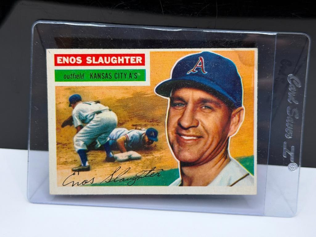 1956 TOPPS #109 ENOS SLAUGHTER BASEBALL CARD - 2