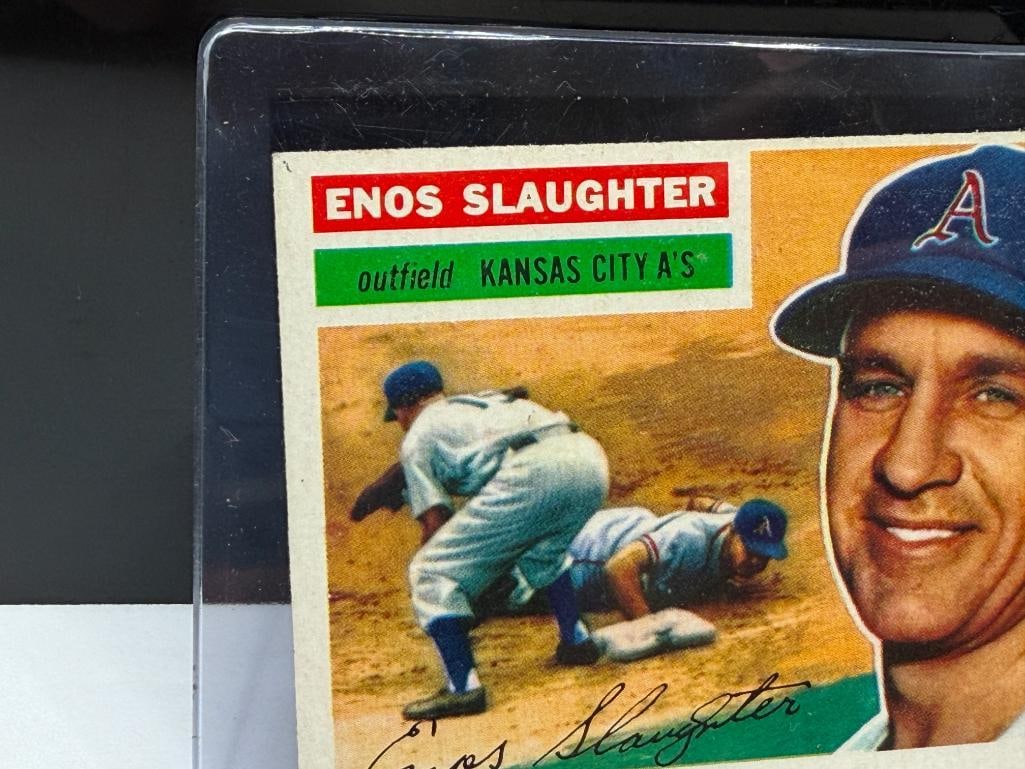 1956 TOPPS #109 ENOS SLAUGHTER BASEBALL CARD - 3