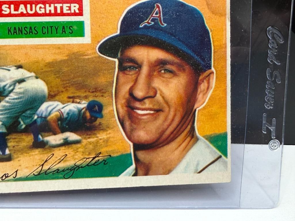 1956 TOPPS #109 ENOS SLAUGHTER BASEBALL CARD - 4