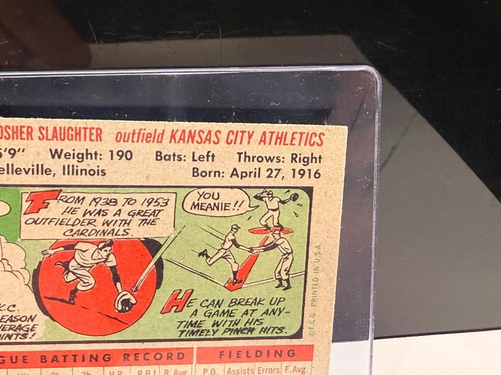 1956 TOPPS #109 ENOS SLAUGHTER BASEBALL CARD - 8