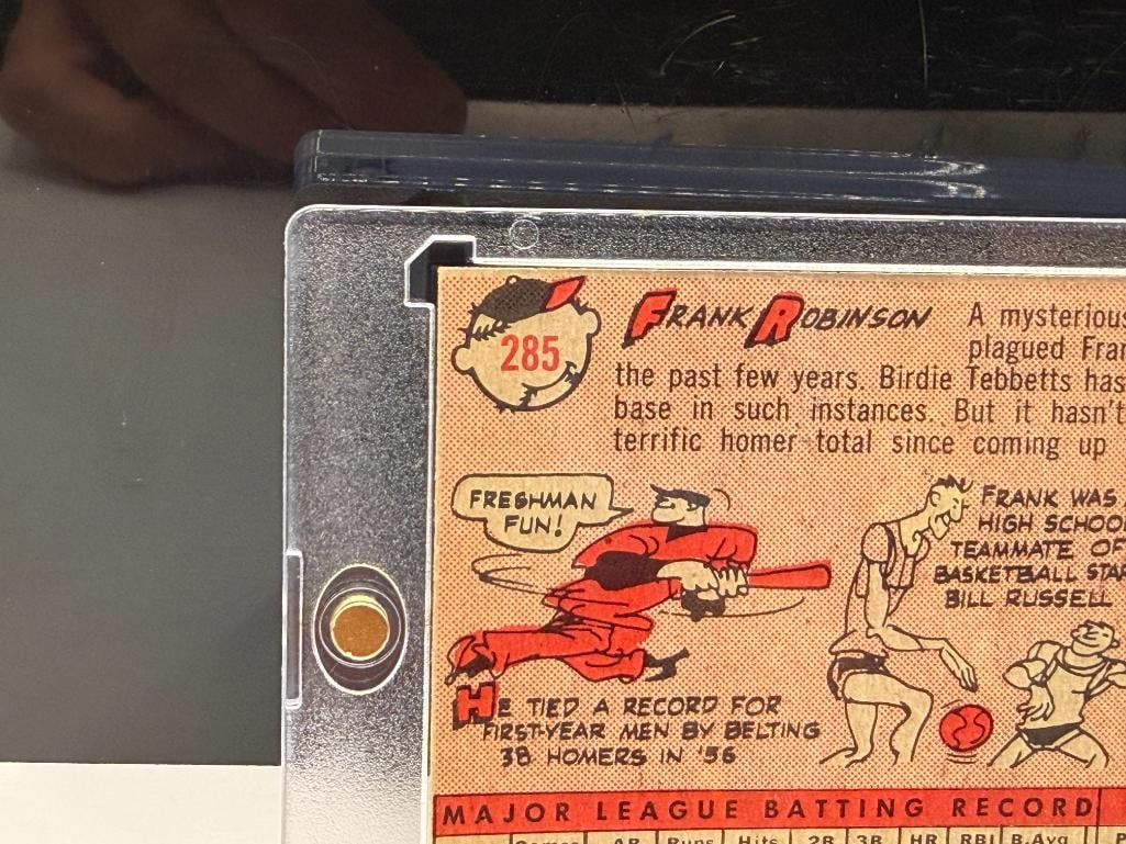 1958 TOPPS #285 FRANK ROBINSON BASEBALL CARD - 8