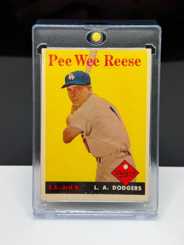 1958 TOPPS #375 PEEWEE REESE BASEBALL CARD - 2