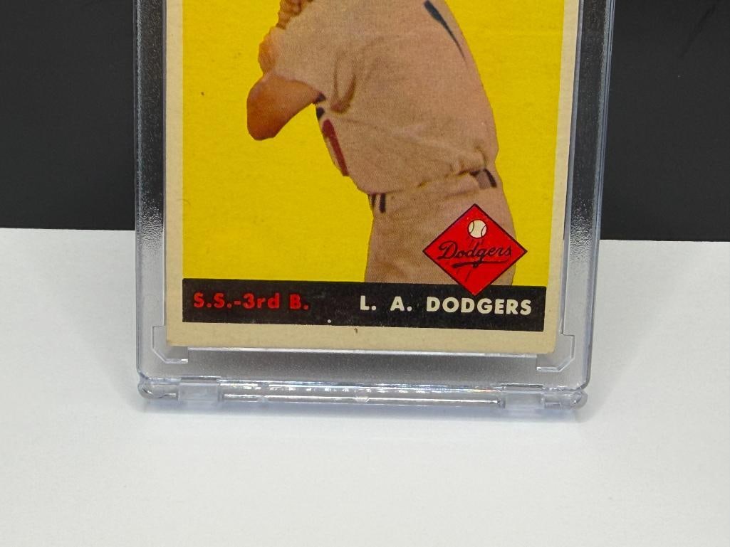 1958 TOPPS #375 PEEWEE REESE BASEBALL CARD - 4