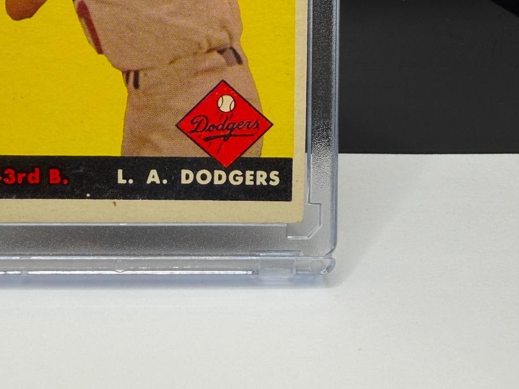 1958 TOPPS #375 PEEWEE REESE BASEBALL CARD - 6