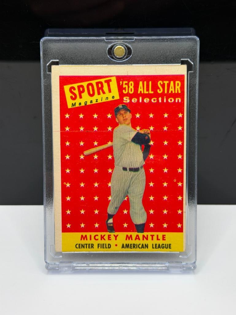 1958 TOPPS #487 MICKEY MANTLE '58 ALL STAR SELECTION BASEBALL CARD SPORT MAGAZINE - 2