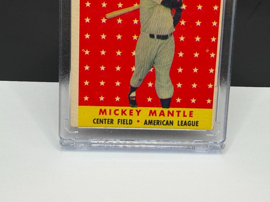 1958 TOPPS #487 MICKEY MANTLE '58 ALL STAR SELECTION BASEBALL CARD SPORT MAGAZINE - 4