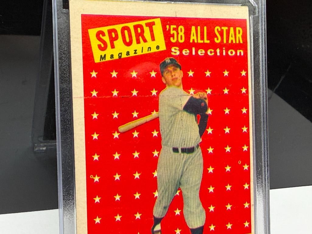 1958 TOPPS #487 MICKEY MANTLE '58 ALL STAR SELECTION BASEBALL CARD SPORT MAGAZINE - 5