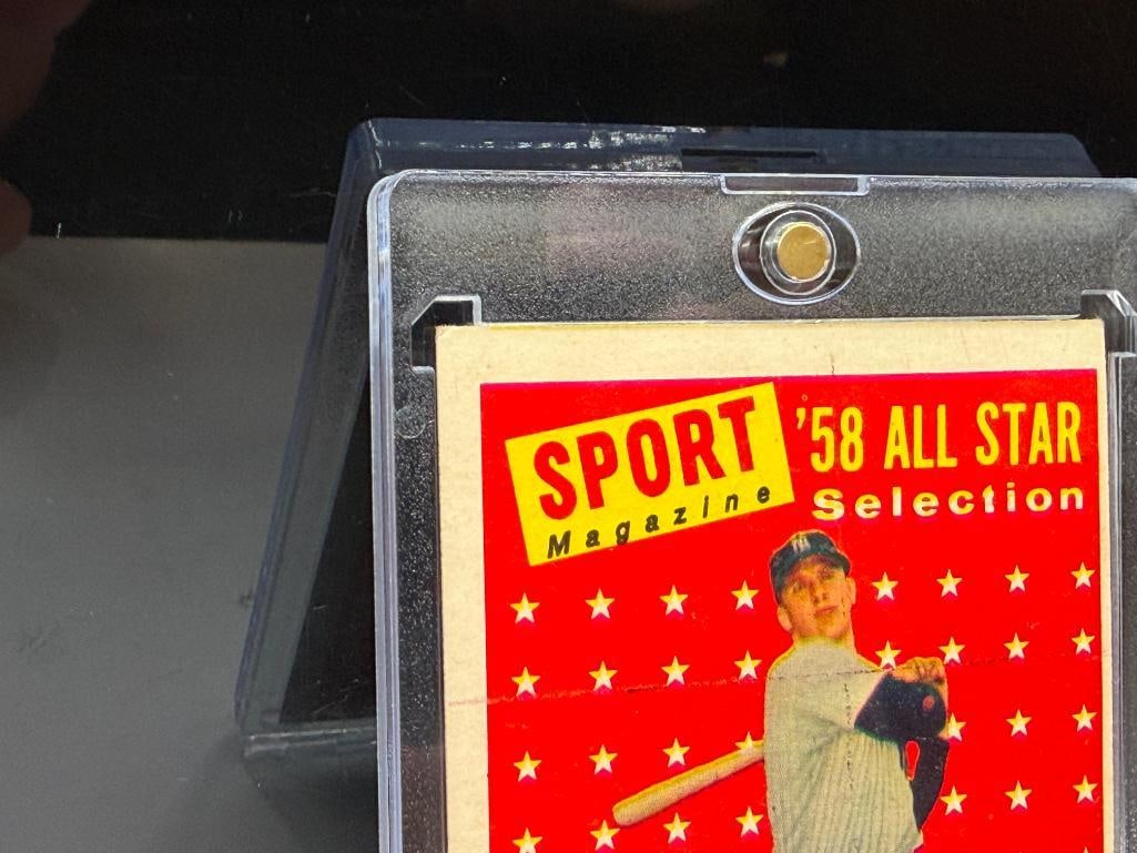 1958 TOPPS #487 MICKEY MANTLE '58 ALL STAR SELECTION BASEBALL CARD SPORT MAGAZINE - 6