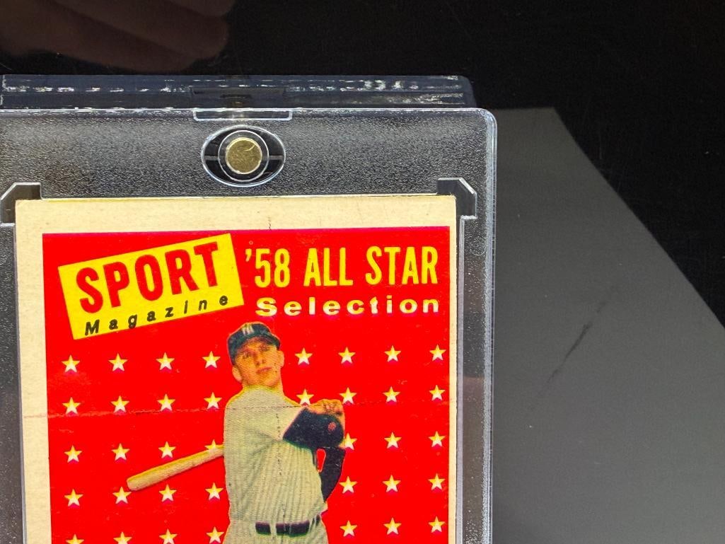 1958 TOPPS #487 MICKEY MANTLE '58 ALL STAR SELECTION BASEBALL CARD SPORT MAGAZINE - 7
