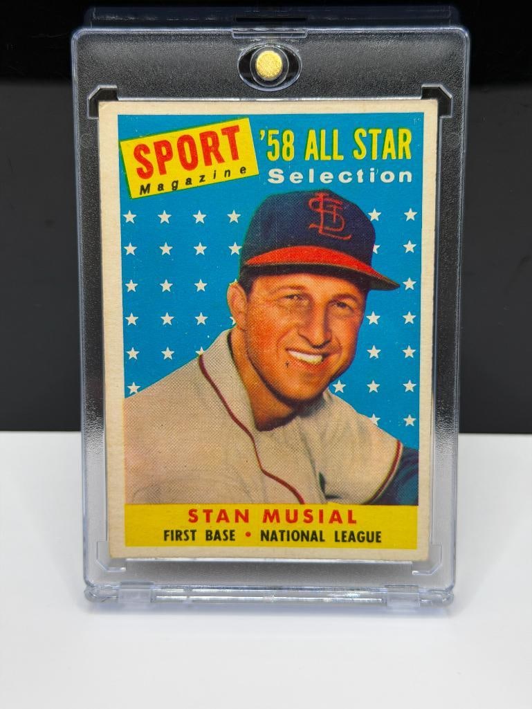 1958 TOPPS #476 STAN MUSIAL '58 ALL STAR SPORT MAGAZINE BASEBALL CARD - 2