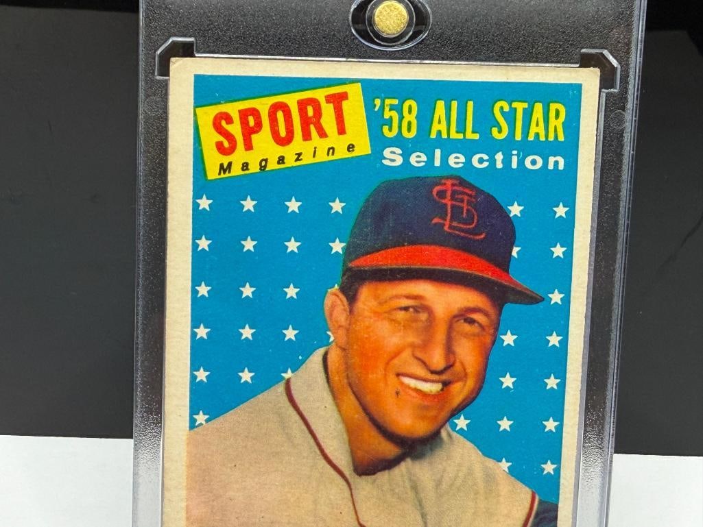 1958 TOPPS #476 STAN MUSIAL '58 ALL STAR SPORT MAGAZINE BASEBALL CARD - 3