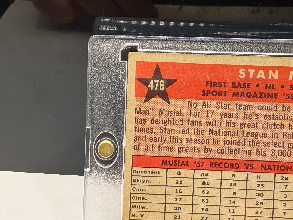 1958 TOPPS #476 STAN MUSIAL '58 ALL STAR SPORT MAGAZINE BASEBALL CARD - 8