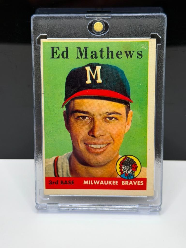1958 TOPPS #440 ED MATHEWS BASEBALL CARD - 2